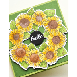 CL5253 Memory Box Clear Stamps Sunflower Wreath