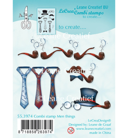 55.3974 Leane Creatief Clear Stamp Combi  Men things