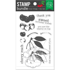 672554 Hero Arts Clear Stamp & Die Combo Color Layering Cherries