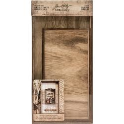 TH93568 Idea-Ology Wooden Vignette Trays Brown 2/Pkg