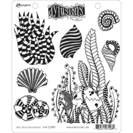 617533 Dyan Reaveley's Dylusions Cling Stamp She Sells Sea Shells 8.5"X7"