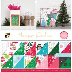 544195 DCWV Double-Sided Cardstock Stack Happy Wishes12"X12"