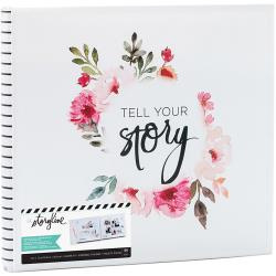 380272 Heidi Swapp Storyline2 Post Bound Album White Floral 12"X12"