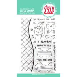 634445 Avery Elle Clear Stamp Set Peek-A-Boo Coaster 4"X6"