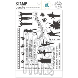 704468 Hero Arts Clear Stamp & Die Combo HA + RT Center Stage