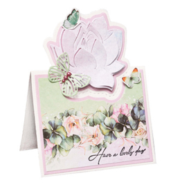 SL-BB-CD487 StudioLight Water Lily card Blooming Butterfly nr.487