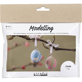 977663 Creativ Company Mini Hobbyset Boetseren, Gemarmerde eieren