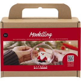 977493 Creativ Company Mini Hobbyset Boetseren, Kerstman, rood/wit