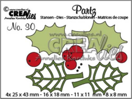 115634/0600 Crealies Partz no. 30 hulstblaadjes + besjes