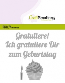 115633/0423 CraftEmotions Die Text - Gratuliere zum Geburtstag (DE) Card 11x9cm