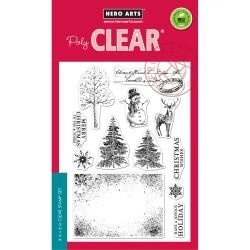 HA-CM101 Hero Arts Clear Stamps Vintage Christmas Wishes 4"X6"