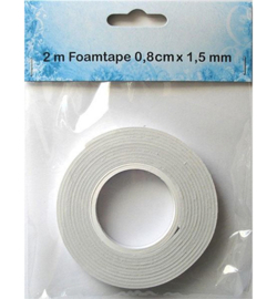 Foamtape 1,5mm dubbelzijdig klevend 8mm x 2 mtr
