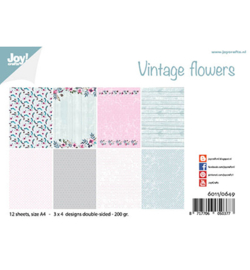 6011/0649  Papier Set A4 Design Vintage Flowers