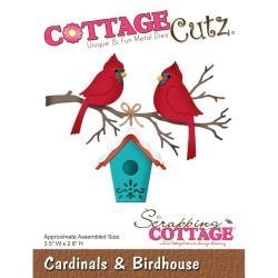 416431 CottageCutz Die Cardinals & Birdhouse, 3.5'x2.8"