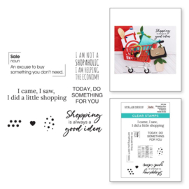 STP124 Spellbinders Clear Stamp Set By Becky Roberts Shopping Run Sentiments -Add To Cart Too