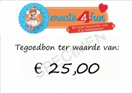 Tegoedbon ter waarde van 25,00 euro