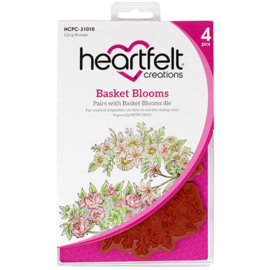 HCP31010 Heartfelt Creations Cling Rubber Stamp Set Basket Blooms