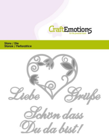 115633/0408 CraftEmotions Die Tekst - Liebe Grüsse