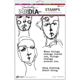 638846 Dina Wakley Media Cling Stamps Change 6"X9"