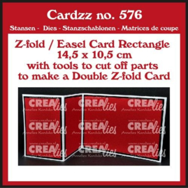 CLCZ576 Crealies Cardzz (Double) Z-fold / Easel card rechthoek