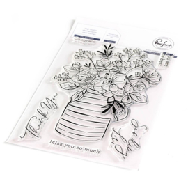 PF191523 Pinkfresh Studio Clear Stamp Set Inky Bouquet 4"X6"