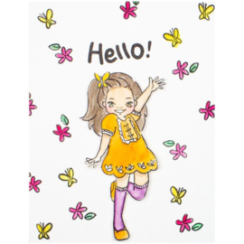 STP039 Spellbinders Clear Acrylic Stamps Darling Hello By Mayline Jung