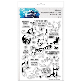 HUR84822 Simon Hurley create. Purrfect Cats Clear Stamps 6"X9"