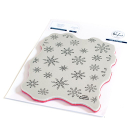 PF176222 Pinkfresh Studio Cling Rubber Background Stamp Snowflakes A2