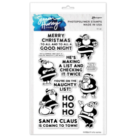 HUR84419 Simon Hurley create. Clear Stamps Silly Santas 6"X9"