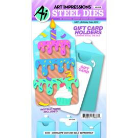 658957 Art Impressions Gift Card Holders Die Set Birthday Cake