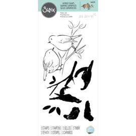 666324 Sizzix Layered Clear Stamps By Josh Griffiths Garden Birds