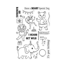 659557 Hero Arts Clear Stamps Party Animals 4"X6"