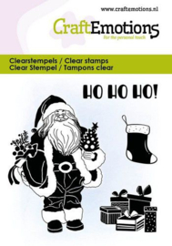 130501/5047 CraftEmotions clearstamps Kerstman met cadeau‘s 6x7cm