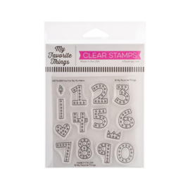 MSTN004 My Favorite Things Clear Stamps Hip Hip Yay Numbers  4"X4"