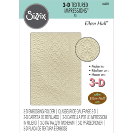 666511 Sizzix 3D Textured Impressions A5 Embossing Folder Lace By Eileen Hull