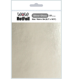 W217-RP100 - Hot Foil 16cm x 5mtr, Silver Gloss