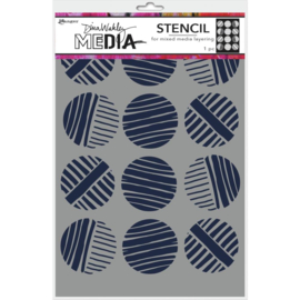 MDS 74878 Dina Wakley Media Stencils Lined Circles 9"X6"