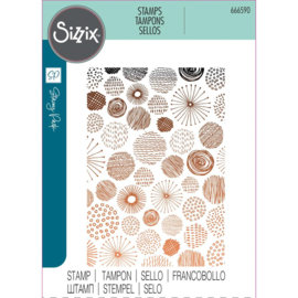 666590 Sizzix Cosmopolitan Clear Stamp Set Ecliptic By Stacey Park