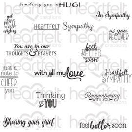 554389 Heartfelt Creations Cling Rubber Stamp Set Cheerful Note Sentiments 5"X6.5