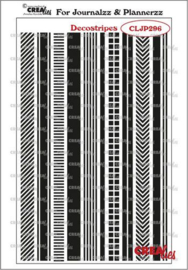 CLJP296  Crealies Journalzz & Pl Stempels Decostrepen