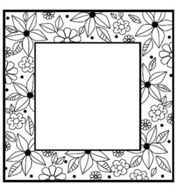 UMS589 Stamps To Die For - Floral Doodle Square