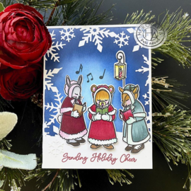 664548 Hero Arts Clear Stamps Christmas Carolers 4"X6"