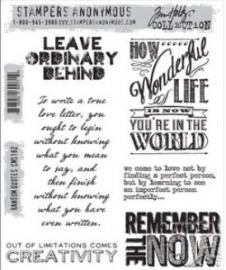 371530 CMS-182 Tim Holtz Cling Rubber Stamp Set Random Quotes