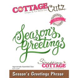 540423 CottageCutz Elites Die Season's Greeting Phrase 3.2"X2.4"