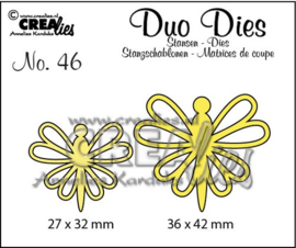 115634/0746 Crealies Duo Dies no. 46 Vlinders 8 36x42mm-27x32mm