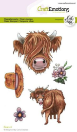 130501/1586 CraftEmotions clearstamps A6 Cows 4 Carla Creaties