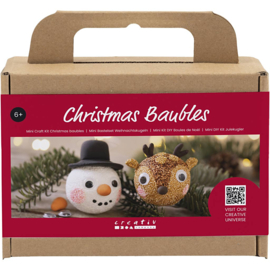 977575 Creativ Company Mini Hobbyset Kerstballen, Rendier en sneeuwpop