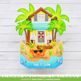 LF3182 Lawn Cuts Custom Craft Die Build-A-House Beach Add-On 18/Pkg