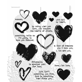 CMS477 Tim Holtz Cling Stamps Love Notes