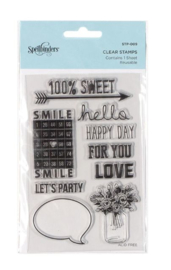 STP-009 Spellbinders 100% Sweet Sentiments Clear Stamps